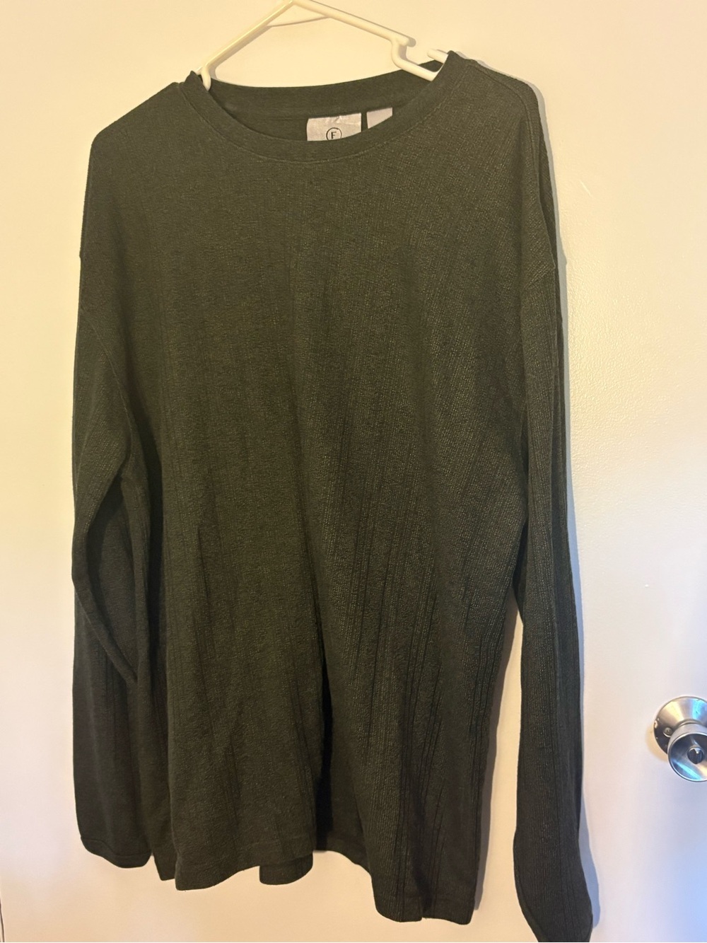 Farah Men’s Charcoal Heather Long Sleeve Thermal Knit Shirt | XL